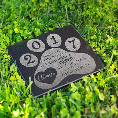 Personalized Dog Pet Memorial Stones with Paw Headstones Granite