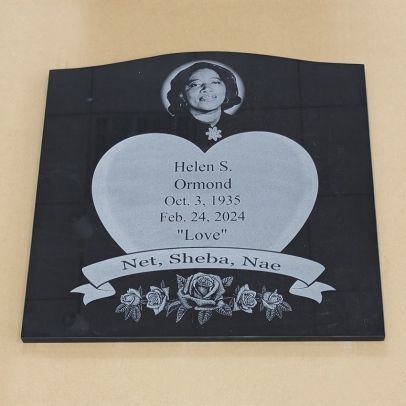 Serpentine Granite Monument Headstone - Grave Marker Engraved with Photo for Mother / Father / Brother / Uncle / Sister