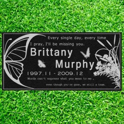 In Loving Memory of Custom Name Memorial Personalized Grave Stone Marker | Granite Plaque - Butterfly