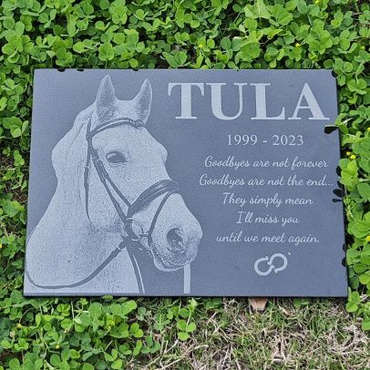 Customizable Horse Headstone, Granite Horse Memorial Plaque, Horse Grave Markers with Photo