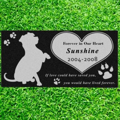 Personalized Memorial Stone Plaque for Dogs - Durable & Water Proof Pet Headstone- Garden Grave Marker - Dog Heart