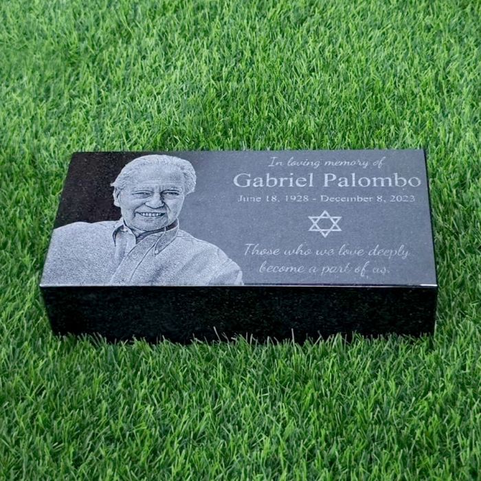 Marble Flat Headstone Grave Marker - (24 X 12 X 4 In) - Markers