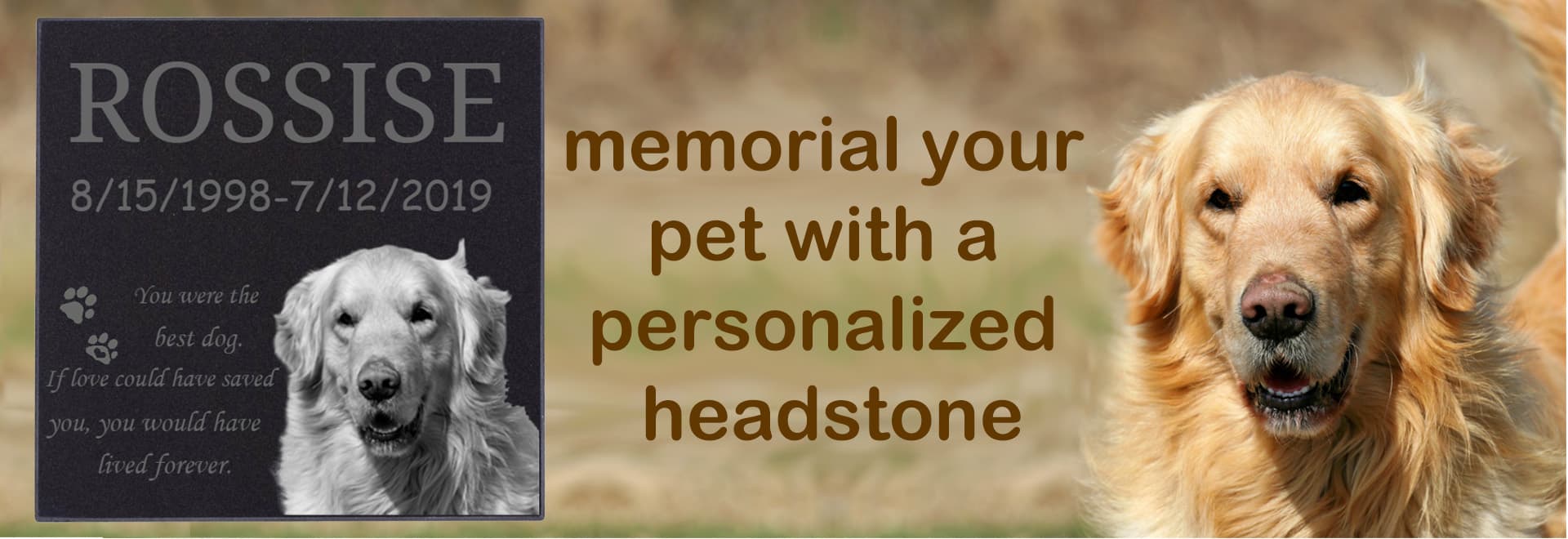 Dog Memorial Headstones with Pictures